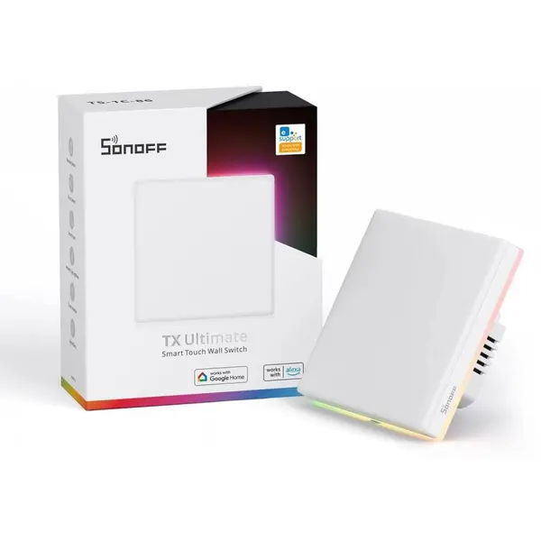 Intrerupator Smart Sonoff T5-1C-86 WiF cu Full Touch (1 canal), Lumina LED 5A/1200W T5-1C-86 / 6920075740219