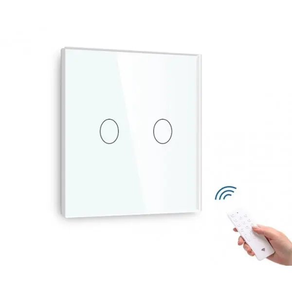 Întrerupător tactil dublu dimabil cu senzor telecomandă M1