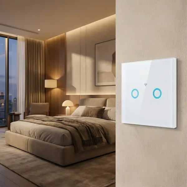 Intrerupator touch dublu WI-FI, alb - Default Title