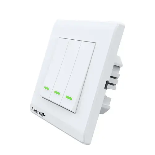 Intrerupator triplu Smart Mentor ES032 WiFi 10A 1800W PC ignifug (Alb)