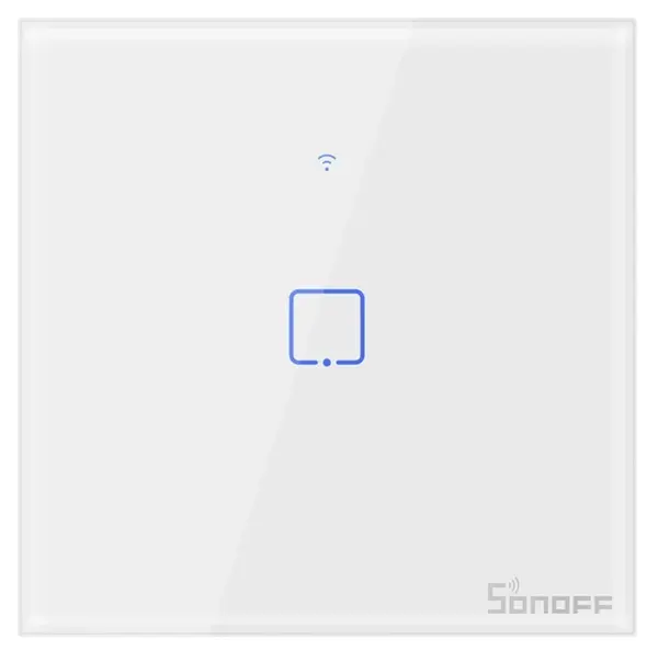 Intrerupator Wifi + RF incastrabil Alb 1 circuit, 433MHz, aplicatie mobila, SONOFF-TXT1EU1C