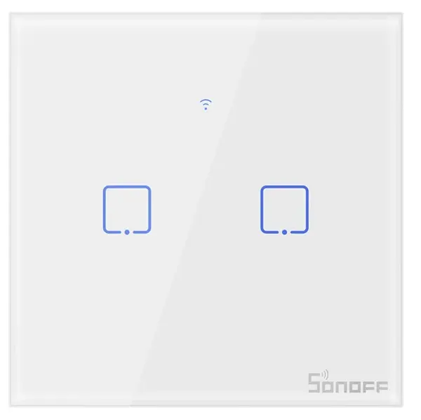 Intrerupator Wifi + RF incastrabil Alb 2 circuite SONOFF SONOFF-TXT1EU2C