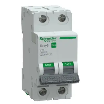 Intreruptor automat (MCB), Easy9 Pro, 2P, 25A, C curba, 6000A, Schneider EZ9F57225