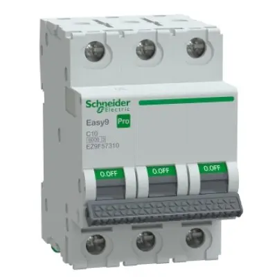Intreruptor automat (MCB), Easy9 Pro, 3P, 10A, C curba, 6000A, Schneider EZ9F57310