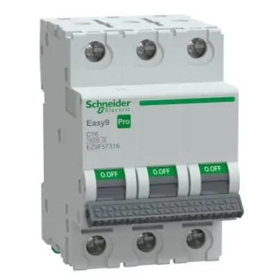 Intreruptor automat (MCB), Easy9 Pro, 3P, 16A, C curba, 6000A, Schneider EZ9F57316