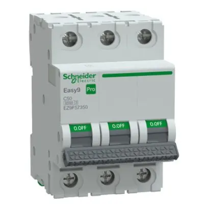 Intreruptor automat (MCB), Easy9 Pro, 3P, 50A, C curba, 6000A, Schneider EZ9F57350