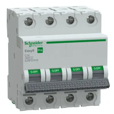 Intreruptor automat (MCB), Easy9 Pro, 4P, 6000A, C curba, 16A, Schneider EZ9F57416