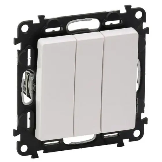 Intreruptor triplu Legrand 752103, 10AX, 250V, 10A, IP20, alb