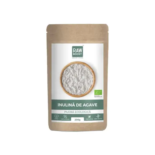 Inulină din Agave Pudră ECO - Îndulcitor Natural, 200g | Rawboost