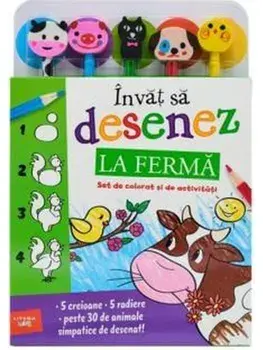 Invat sa desenez. La ferma. Set de colorat si de activitati/***