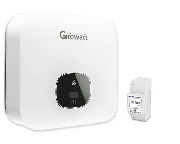 Invertor Monofazat, 3 kW, Wi-Fi, Eficienta 97.6% si Contor inteligent Monofazic, Growatt MIC3000-Meter1