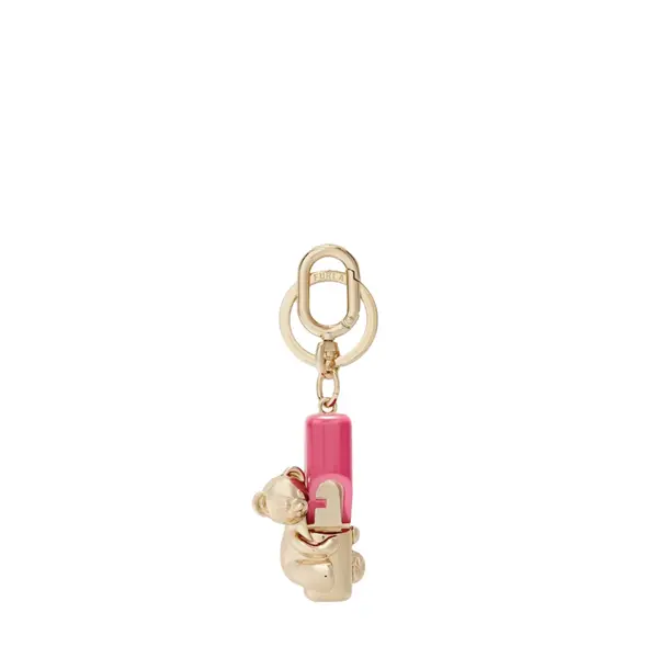 Iride keyring bear gold + velvet pink