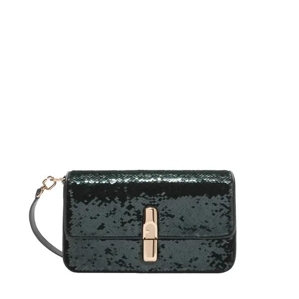 Iride s crossbody tessuto deep green