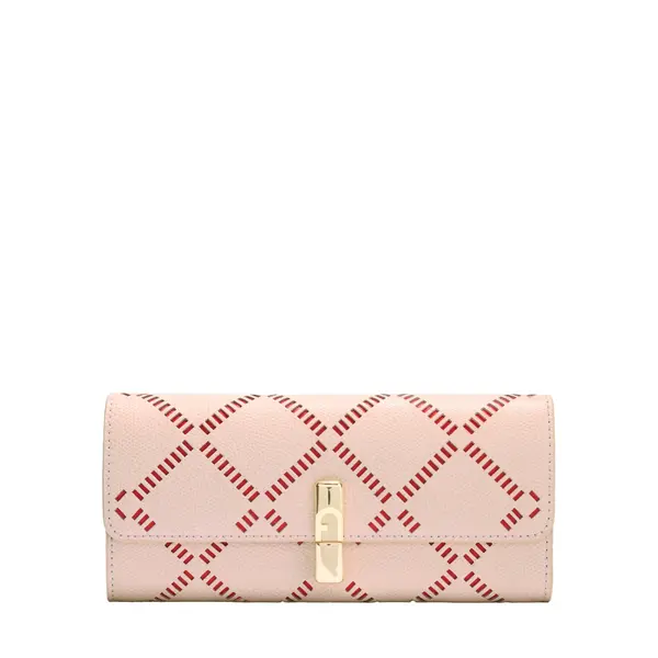 Iride xl continental wallet dusty pink + m1 red int.