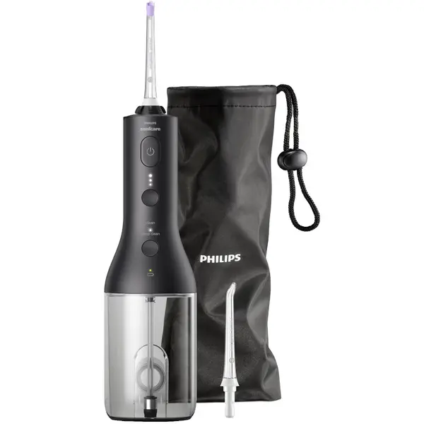 Irigator bucal portabil Philips Sonicare Power Flosser 3000 HX3826/33, 2 moduri de curatare, 3 niveluri de intensitate, negru