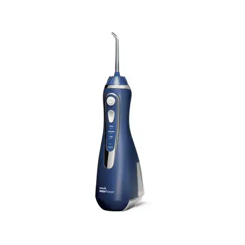 Irigator oral portabil Waterpik WP-583, 3 trepte presiune, 4 rezerve (Albastru)