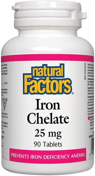 Iron Chelate, 25 mg, 90 tablete, Natural Factors