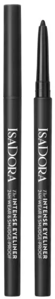 Isadora Creion pentru ochi rezistent la apă 24H Wear & Smudge-proof, 60 Intense Black, 0.35 g