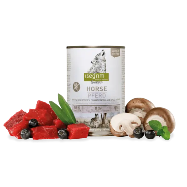 ISEGRIM, XS-XL, Cal, conservă hrană umedă monoproteică fără cereale câini, (în sos), 800g