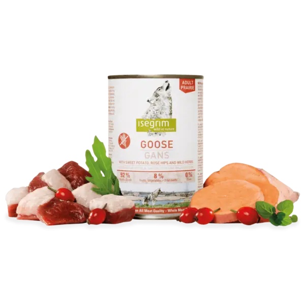ISEGRIM, XS-XL, Gâsca, conservă hrană umedă fără cereale câini, (în sos), 800g
