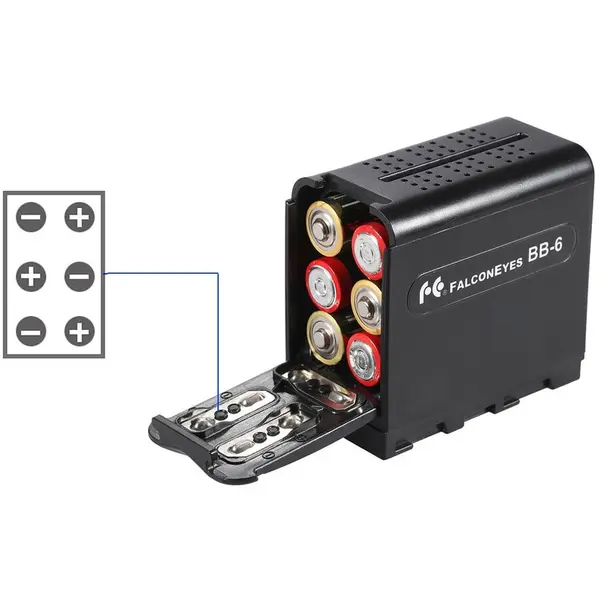 iShoot Adaptor 6 baterii AA la acumulator seria NP-F pentru diverse accesorii