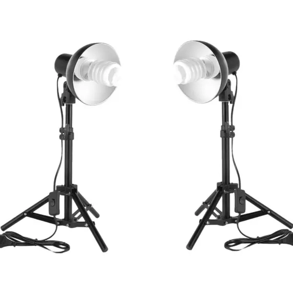 iShoot Kit lumina continua 2x lampa E27 2x mini stativ 30 - 48cm 2x bec 35W