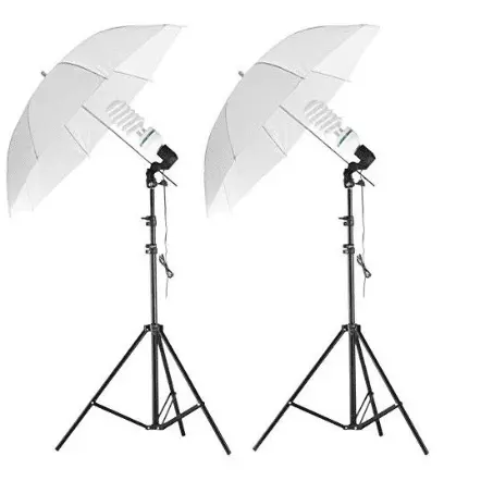 iShoot Kit lumina continua foto-video cu 2x stativ 250cm+2x umbrela difuzie 84cm+2x suport stativ si bec 85W