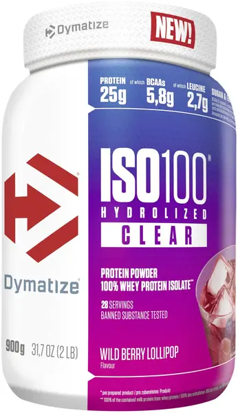 ISO 100, Wild Berry Lollipop, 900 g, Dymatize