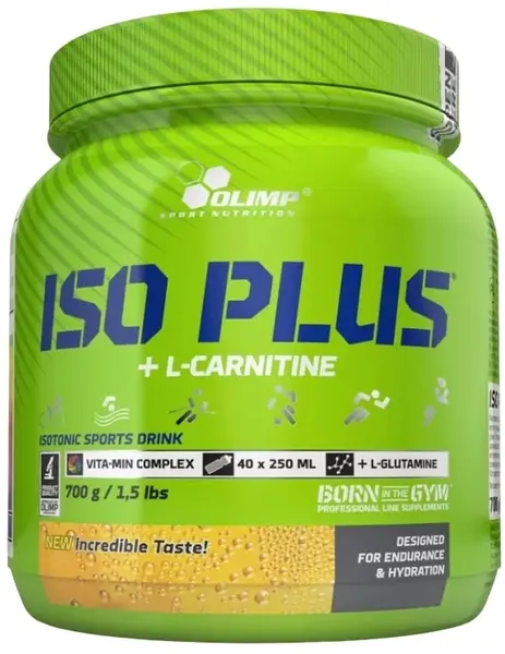 Iso Plus + L-Carnitine, portocală, 700 g, Olimp