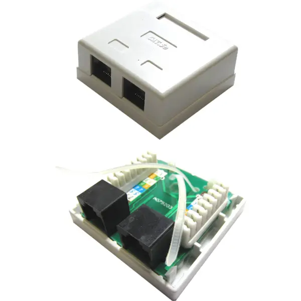 IT-BUDGET Priza Retea IT-BUDGET, Dubla, Cat5e, Montaj Aplicat, Alb