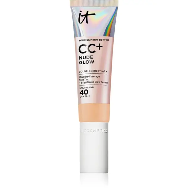 IT Cosmetics Your Skin But Better CC + Nude Glow crema CC pentru o piele mai luminoasa SPF 40 Medium Tan 32 ml