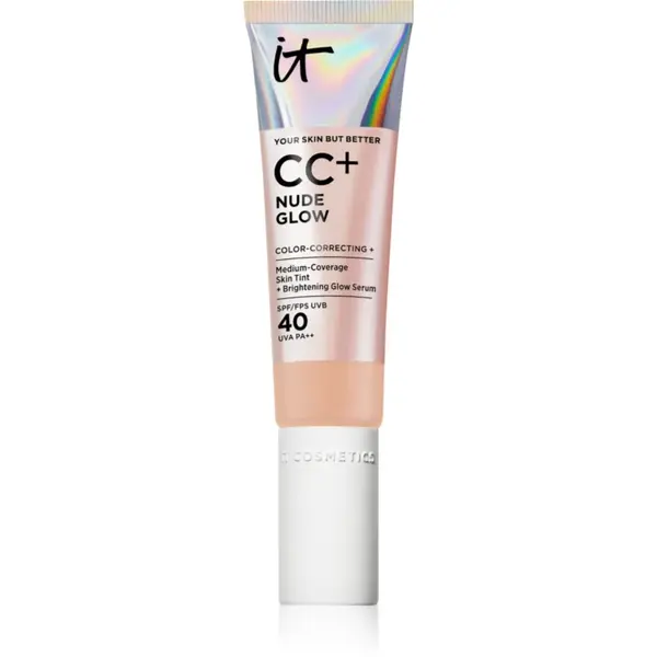 IT Cosmetics Your Skin But Better CC + Nude Glow crema CC pentru o piele mai luminoasa SPF 40 Neutral Medium 32 ml