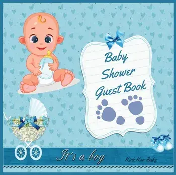 It's a Boy! Baby Shower Guest Book: Amazing Color Interior with 100 Page and 8.5 x 8.5 inch - Blue Strollers with Flower/***