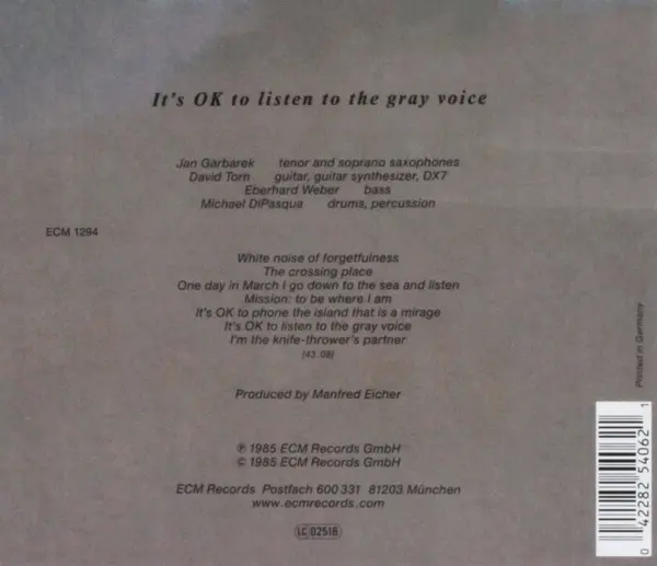 It's OK To Listen To The Gray Voice | Jan Garbarek