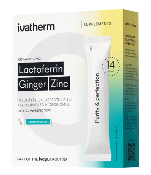 Ivatherm Lactofferin Ginger Zinc 14 plicuri orodispersabile