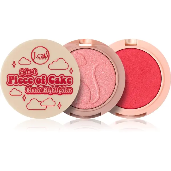 J.Cat Beauty 2 In 1 Piece Of Cake blush pentru iluminare culoare 105 One in a Melon! 12.1 g