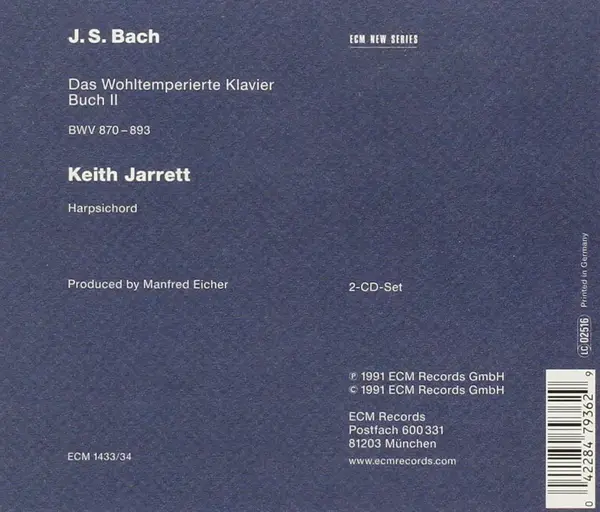J. S. Bach: Das Wohltemperierte Klavier, Buch II | Keith Jarrett