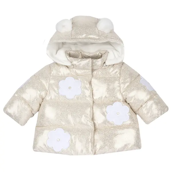 Jacheta copii Chicco matlasata cu gluga, bej cu model, 87774-65MFCO