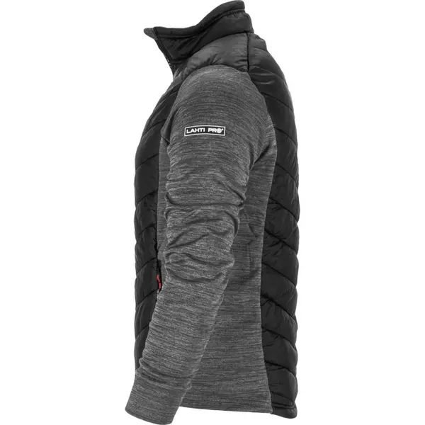 Jachetă matlasată Lahti PRO L4012202, gri-negru, mărimea M, cu imprimeu, fermoar și buzunare