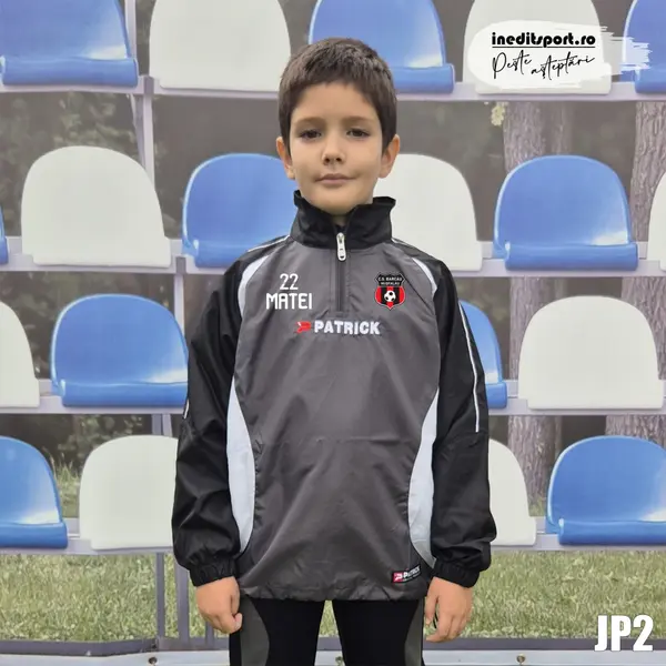 Jacheta ploaie personalizabila PATRICK JP2 3XS, NEGRU CU GRI