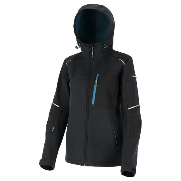 Jacheta softshell dama Lahti PRO L4094702, marimea M, cu gluga ajustabila, membrana TPU si 6 buzunare