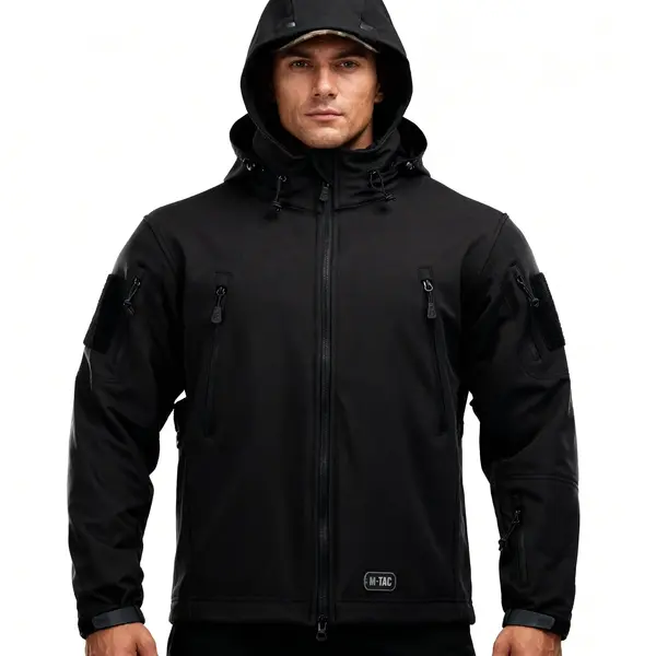 Jacheta tactica M-TAC Softshell cu mesada 2in1 - NEGRU / 2XL