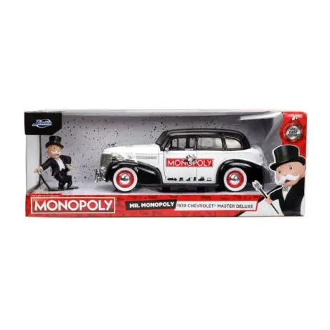 Jada Set Masinuta Metalica Chevrolet Master Deluxe 1939 Scara 1:24 Si Figurina Mr Monopoly