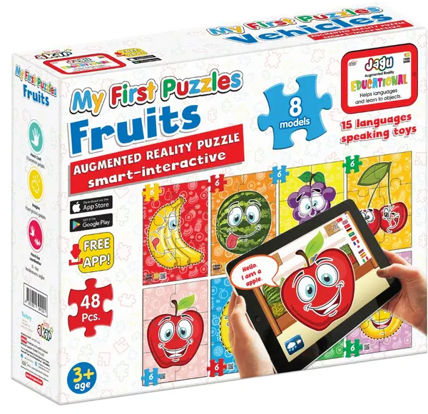 Jagu Educational Talking Puzzles - Primul meu puzzle cu fructe, 48 de piese