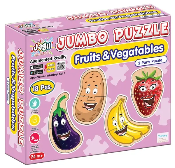 Jagu Talking Puzzle - Fructe și legume, 18 piese