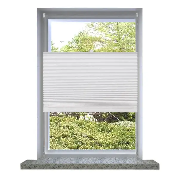 Jaluzea plisse, alb, 90x125 cm, pliuri