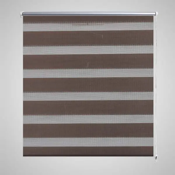 Jaluzea tip zebra, 140 x 175 cm, cafeniu