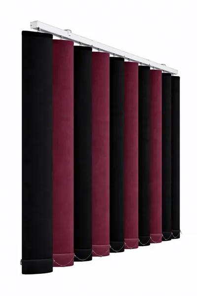 Jaluzele verticale blackout 2 culori negru / vișiniu – Stella 8270 / 8160