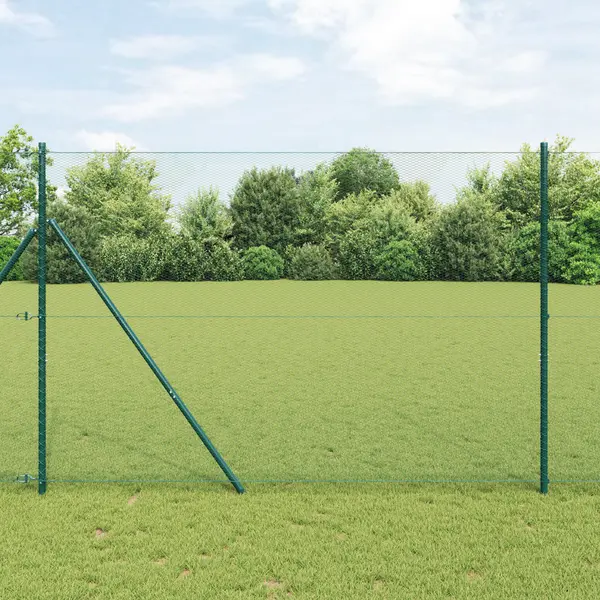 Janta hexagonala Gossi verde 1.6x10 m otel, stalpi de janta Gossi 7 buc verde Ø32 mm 210 cm otel galvanizat
