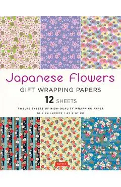 Japanese Flowers Gift Wrapping Papers - 12 Sheets: 18 X 24 Inch (45 X 61 CM) Wrapping Paper - Tuttle Studio